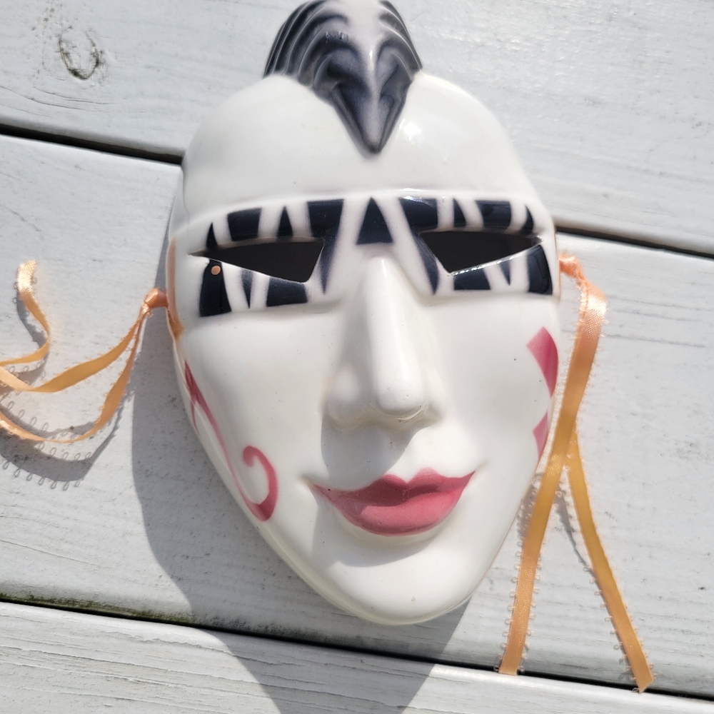 Ceramic Mask ~ Punk Rock ~ Mardi Gras ~ 1980s? ~  Studio 54 Glam! Fun!